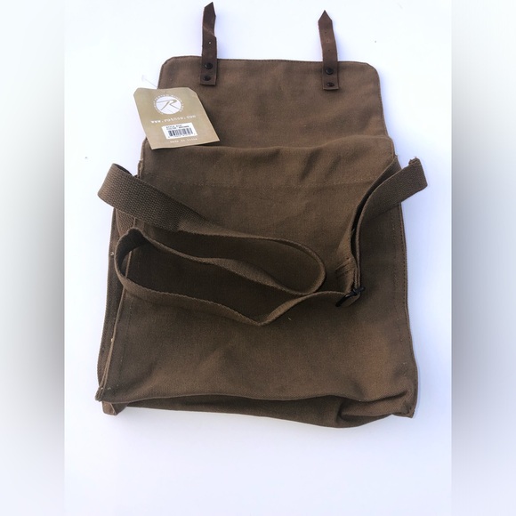 Rothco Medic Shoulder Bag Military Vintage Washed Canvas Solid Army NATO Leather - Picture 2 of 5